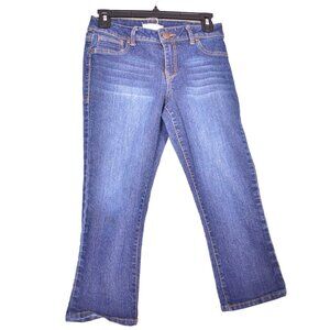 Ava & Alex Women's Size 8P Straight Leg Dark Wash Cotton Blend Stretch Jeans